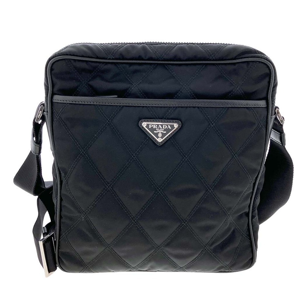 Prada Quilted Messenger Crossbody Bag Black - Picture 3 of 12
